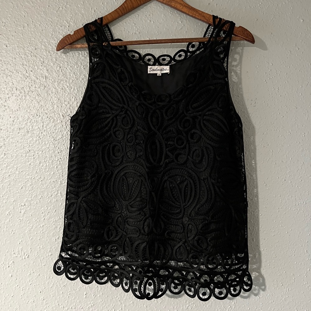 Soulmates 100% Silk hand crochet fully lined top
